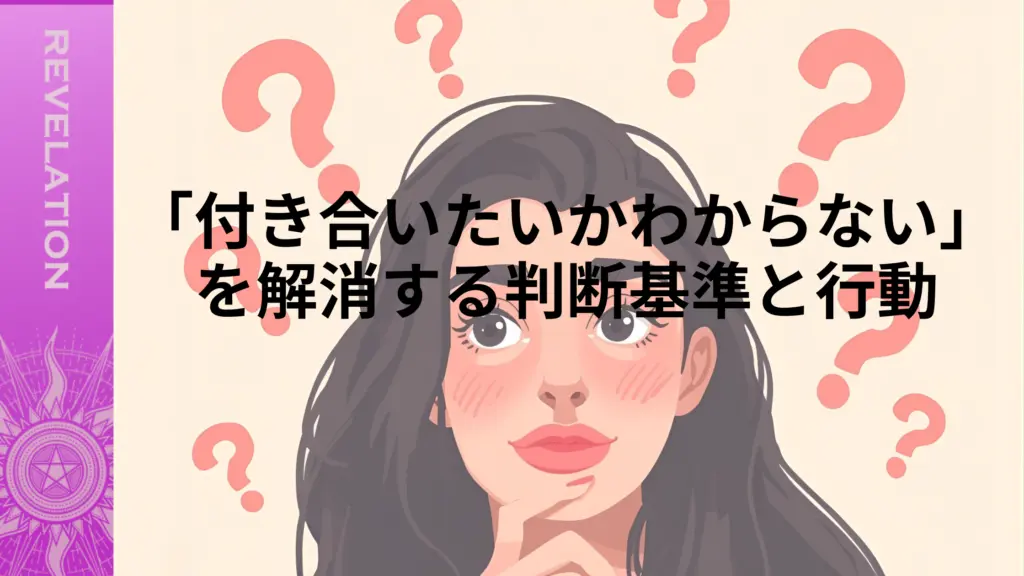 「付き合いたいかわからない」を解消する判断基準と行動