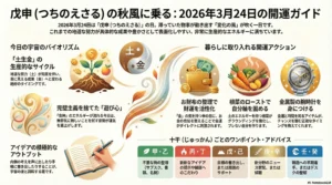 【2026年3月24日】四柱推命デイリー占い｜戊申の秋風で今日こそ好転！十干別・最強開運アクション