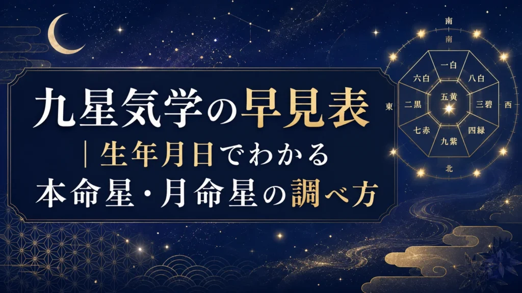九星気学の早見表｜生年月日でわかる本命星・月命星の調べ方