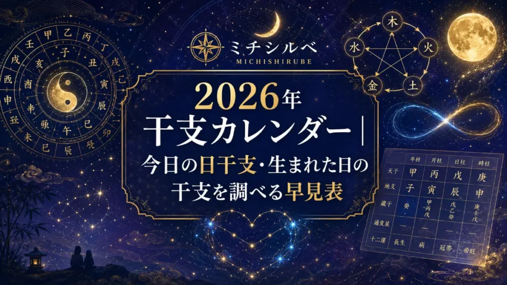 2026年干支カレンダー｜今日の日干支・生まれた日の干支を調べる早見表