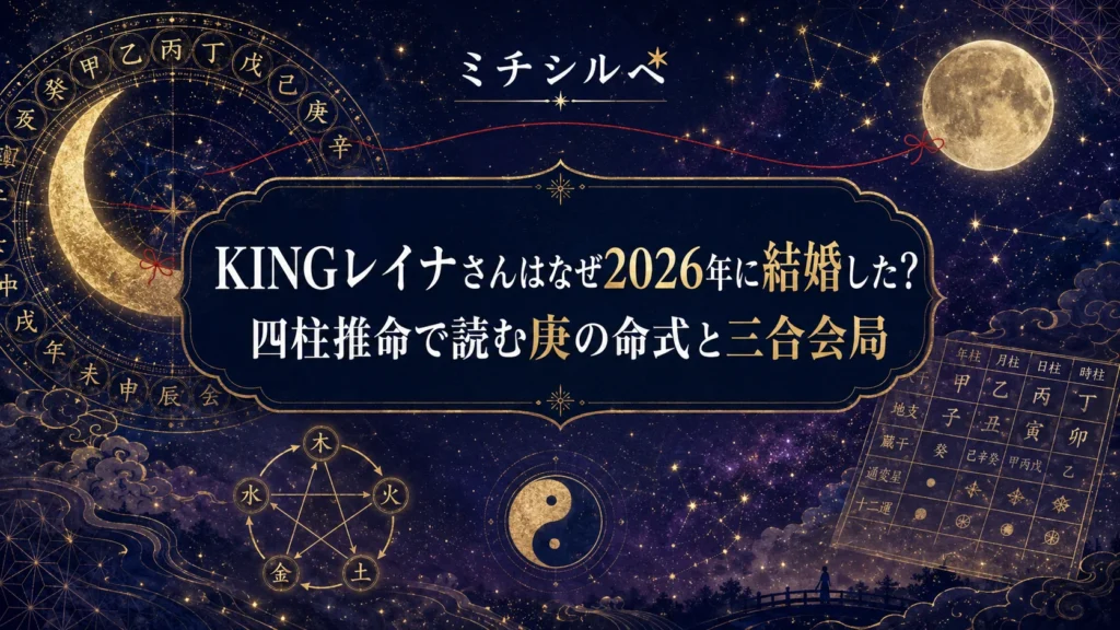 KINGレイナさんはなぜ2026年に結婚した？四柱推命で読む庚の命式と三合会局