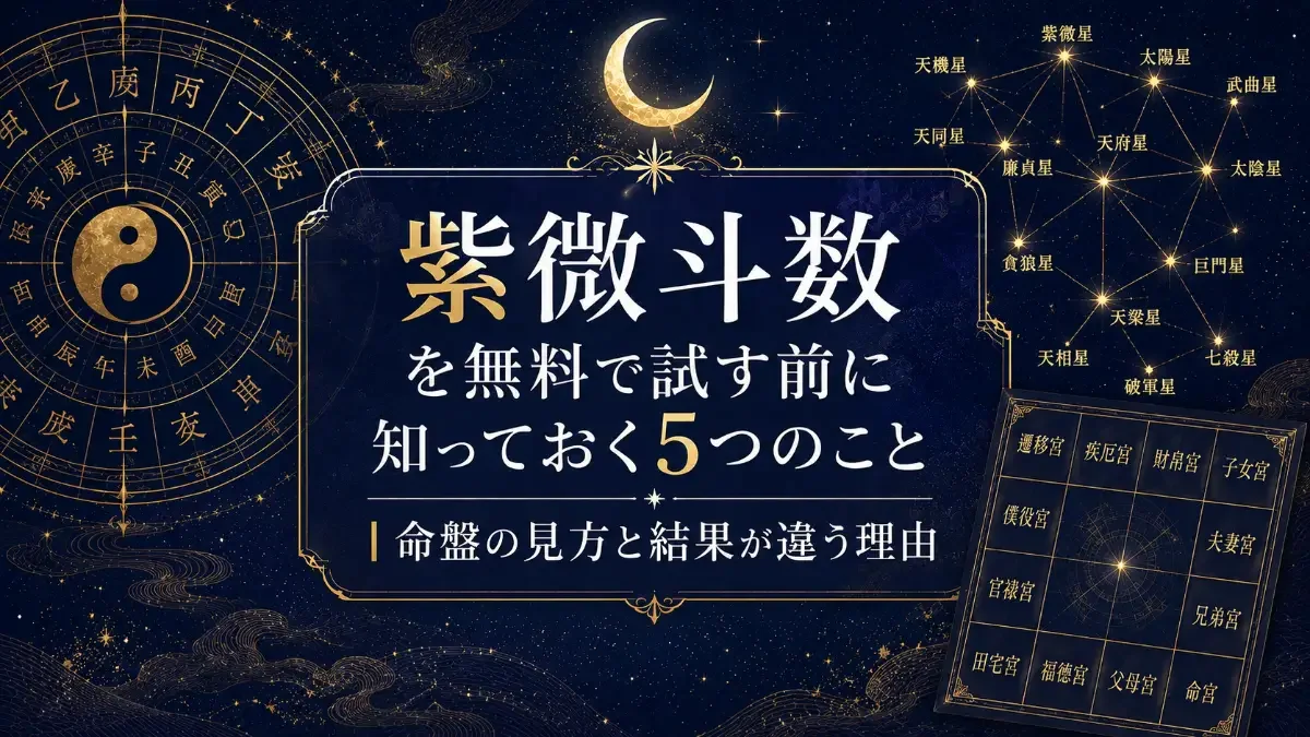 紫微斗数を無料で試す前に知っておく5つのこと|命盤の見方と結果が違う理由