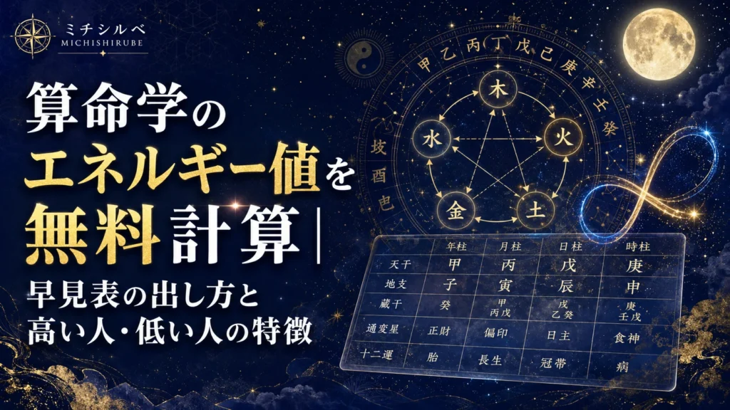 算命学のエネルギー値を無料計算｜早見表の出し方と高い人・低い人の特徴