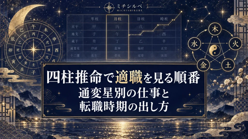 四柱推命で適職を見る順番｜通変星別の仕事と転職時期の出し方