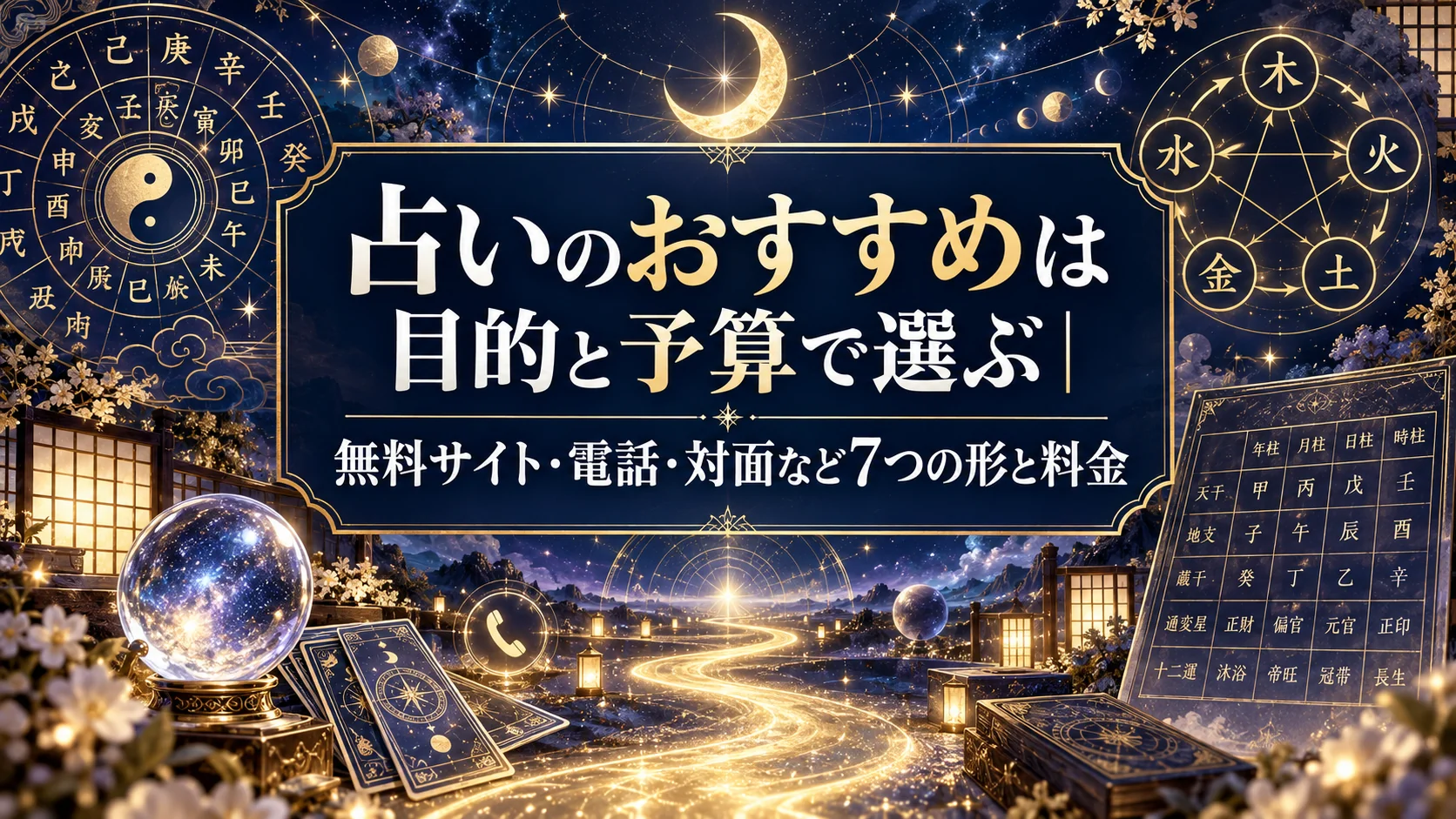 占いのおすすめは目的と予算で選ぶ|無料サイト・電話・対面など7つの形と料金