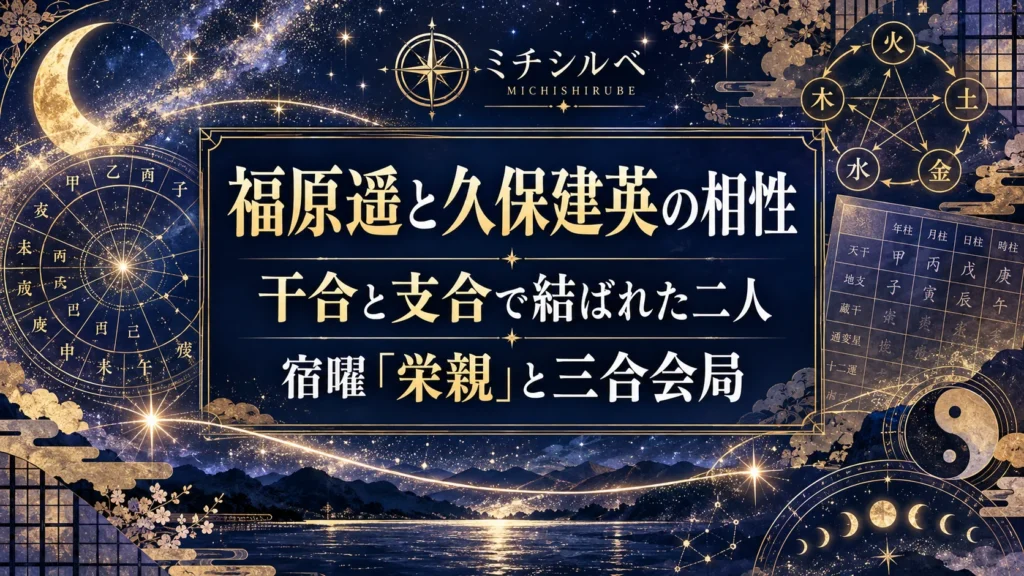 福原遥と久保建英の相性を四柱推命で鑑定｜干合と支合で二重に結ばれ、結婚の年に三合が立った二人