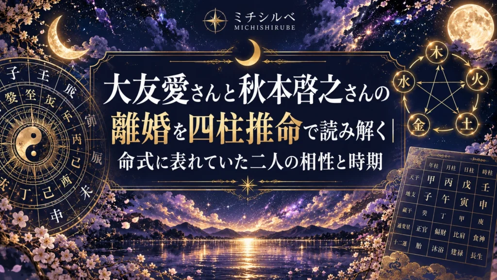 大友愛さんと秋本啓之さんの離婚を四柱推命で読み解く｜命式に表れていた二人の相性と時期