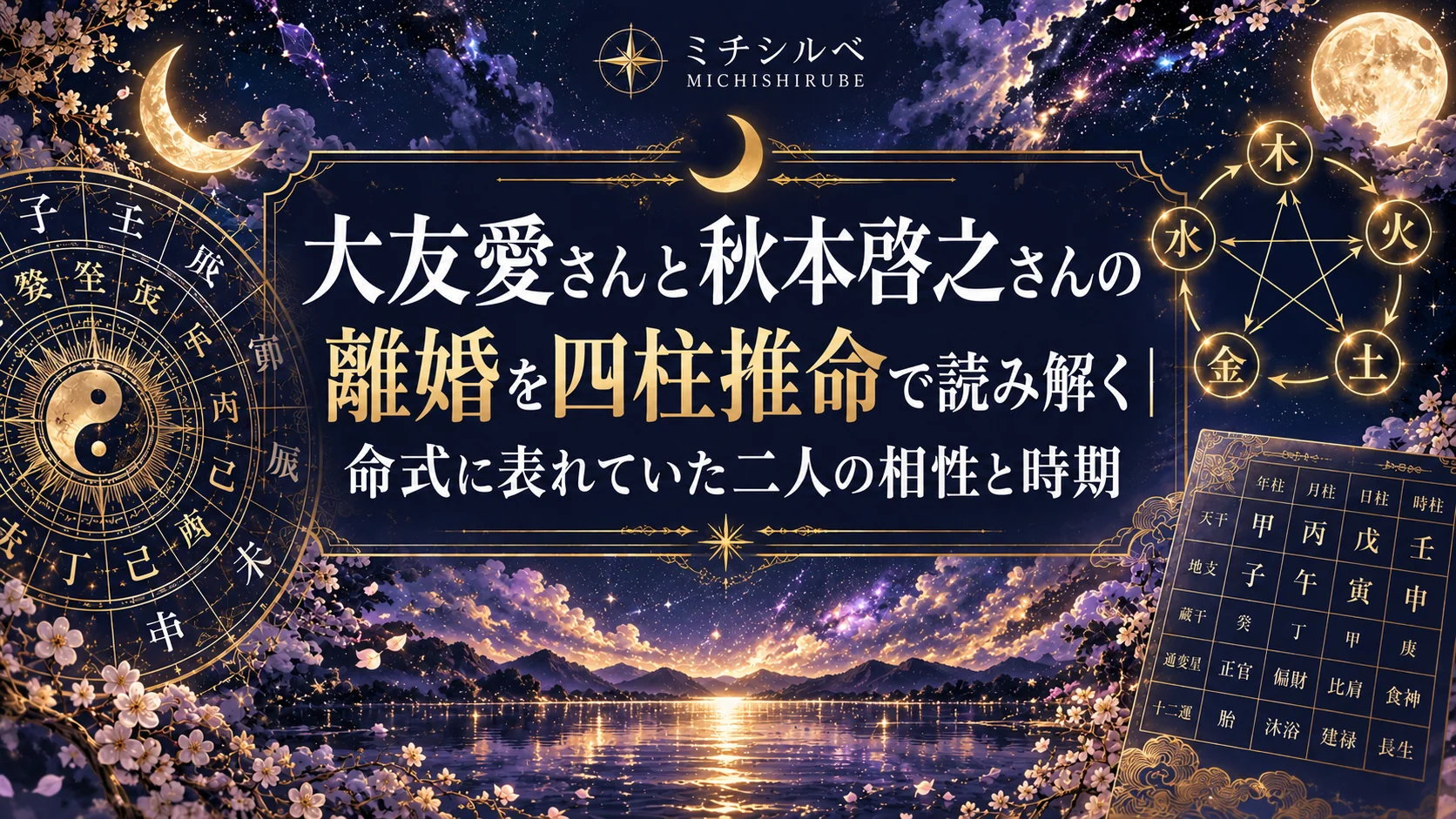 大友愛さんと秋本啓之さんの離婚を四柱推命で読み解く｜命式に表れていた二人の相性と時期