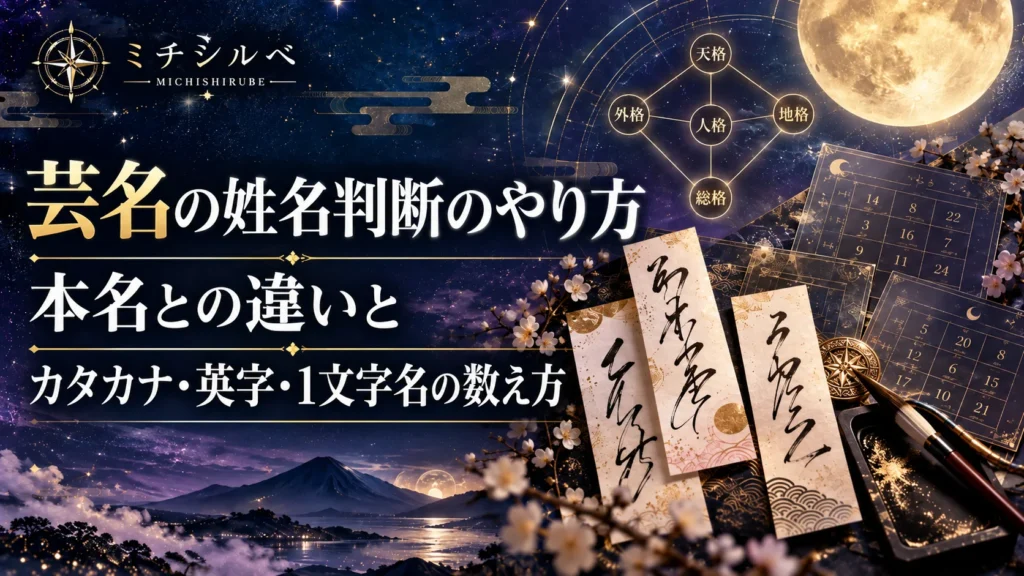芸名の姓名判断のやり方｜本名との違いとカタカナ・英字・1文字名の数え方